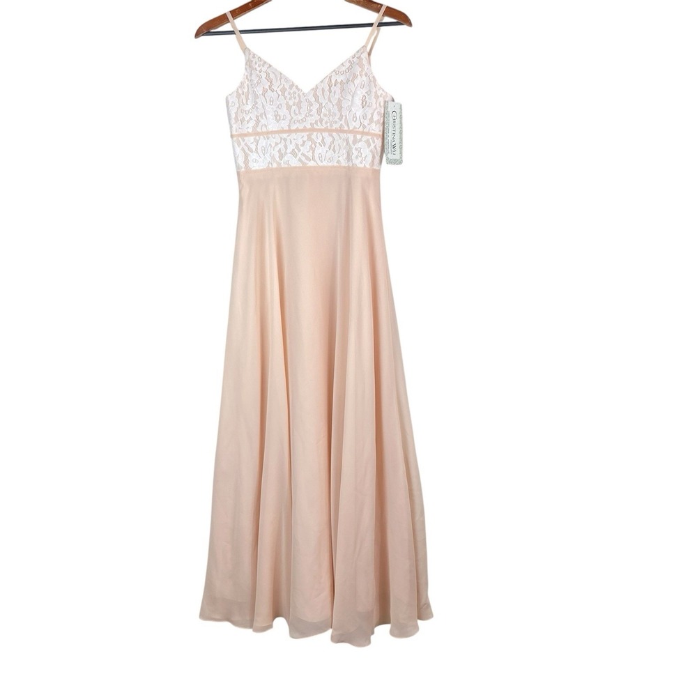 NWT Christina Wu Celebrations Formal Gown Empire Lacey Bridesmaid Wedding Guest